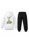 Six Seven 67 Dino Small Hat Printed Children's Hooded Tracksuit Set
