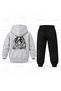 Katseye Defter Kenarinda Printed Children's Hooded Tracksuit Set