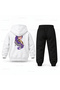 Kpop Demon Hunters Rumi Portrait Printed Children's Hooded Tracksuit Set