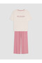 Vizyon New Season Pink Crew Neck Printed Women's Pajama Set - 5