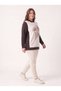 Women's Plus Size Hooded Sweatshirt Embossed Printed Floral Pattern Brown - 5