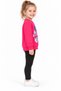 12509-26 Girl's Rabbit Printed 100% Cotton 2 Thread Threaded Crew Neck Sweatshirt 1–4 Years - 3