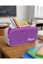 Ultra Luxury A+ Quality Purple Two Zipper Pen Holder Makeup Bag Pencil Case 5360