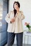 Premium Stand Collar Snap Detail Short Trench Coat - Stone - 5