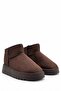Nuvella Women's Suede Brown Short Platform Sole Waterproof Plush Boots with Fur Inside - 3