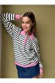 Polo Collar Half-Zip Striped Sweater - 3