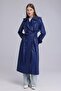 Women's Belted Double-Breasted Long Coat - 3