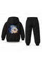 Kpop Demon Hunters Derpy Simit Printed Children's Hooded Tracksuit Set