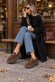 Lucia Brown Suede Women's Daily Saddle Toe Almond Toe Comfortable Stylish Moccasin Loafer Shoes - 7