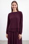 Women's Chiffon Detailed Modal Skirt Set - 14420 Mürdüm - 2