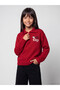 Alita City Lcw Kids Red Knitwear Embroidered Polo Collar Girls' Sweater