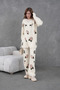 Women's Bead Embroidered Knitwear Cardigan Wide Leg Pants Two-Piece Set - 3