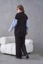 Women's Embroidered Denim Garnished Relaxed Cut Cardigan Pants Knitwear Two-Piece Set - 7