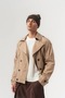 Field Epaulettes Double-Breasted Buttoned Skirt Elasticated Seasonal Men's Coat