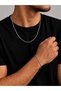 Men's Steel Set - Square Model Thin, Polished, Stainless Steel, Gift for Lover, Spouse, Father, Friend, Necklace and Bracelet Set - 7