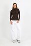 Women's Brown Half Fisherman Ribbed Modal Cotton Long Sleeve Blouse - H6173 - 7