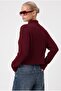 Women's New Wendyy Soft Texture Stand Collar Burgundy Knitwear Cardigan - 5