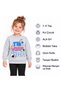 12509-26 Girl's Rabbit Printed 100% Cotton 2 Thread Threaded Crew Neck Sweatshirt 1–4 Years - 5
