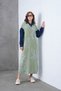 Women's Denim Embellished Embroidered Wide Fit Long Knitwear Dress
