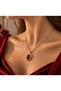 Oval Stone Women's Necklace, Vintage Design Elegant Necklace, Stylish and Modern Women's Accessory - 2