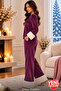 Women's Velvet Pajama Set with Plush Detail, Long Sleeve, Winter Comfortable Home Pajamas - 6