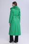 Women's Plush Collar Leather Look Long Coat - 6