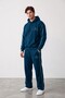 Men's Petrol Blue Always Forward Printed Thin Ribbed Tracksuit Set