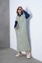 Women's Embroidered Shirt Collar Denim Long Sleeve Knitwear Dress