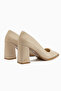 Lesa Beige Pointed Toe Women's Heeled Shoes - 5