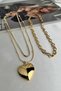 3-Piece Necklace with Gold Color Clasp, Heart Pendant and Multiple Chain Details (35,40,45cm) - 4