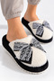Women's Plush, Bowknot, Soft Sole Winter House Slippers