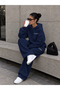Unisex Women's and Men's Minimal Nope Printed Winter Sweatshirt and Baggy Sweatpants Set - 2