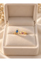 Letter m Stone Ring – Elegant Adjustable Ring with Colorful Stone Detail - 2