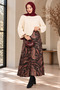 Women's Knitwear Sweater Patterned Scuba Skirt Double Hijab Set Sb0063 - 3