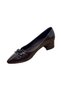 5500 Bowknot Shiny Leather Short Square Heeled Shoes'Heel 3.5 cm' - 5
