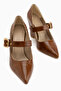 Jody Brown Buckle Detailed Pointed Toe Women's Heeled Shoes - 5