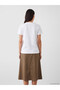 Özmarka New Season White Crew Neck Blouse with Floral Appliqué - 4