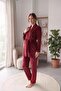 Nelia Premium Textured Velvet Long Sleeve Adjustable Waist Belted Maternity and Postpartum Pajama Set - 6