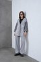 Women's Embroidered Sleeve Striped Knitwear Cardigan Pants Two-Piece Set - 4