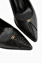 Lesa Black Pointed Toe Women's Heeled Shoes - 4