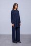 Sleeve and Collar Snap Button Tunic Trouser Set Dark Blue 14531 - 2