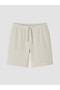 Ozmarka New Season Beige Regular Fit Men's Shorts Pajama Set - 7