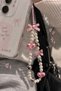 Pink Bow Heart Pearl Phone Charm – Beaded Phone Strap, Camera Charm, Camera Strap, Korean Y2K Phone Decoration - 3