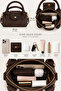 Soft Suede Textured Brown Zippered Crossbody Small Bag with Snap Closure Detail - 5