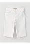 Özmarka New Season White Normal Waist Slim Fit Women's Jean Shorts - 6