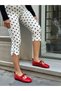 Red Leather (Soley) Lace Detail Women's Sports Shoes - 4