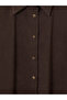 Two Mt Shop Quality Lcw Modest Brown Suede Look Women's Shirt Tunic - 6