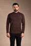 Men's Brown Half-Neck Soft Sweatshirt - 4