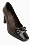 Dina Brown Bow Detailed Women's Heeled Shoes