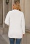 Women's Closureless Long Sleeve Pocketed Hair Braided Comfortable Fit Soft Stylish Daily White Knitwear Cardigan - 3